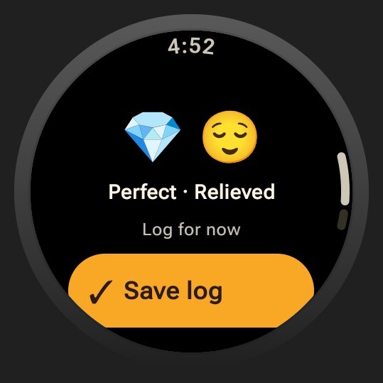 Diaroo review on Wear OS with synthetic entries in official product artwork.